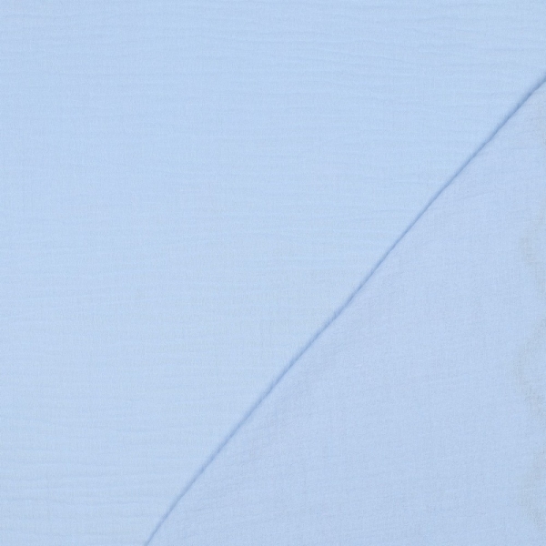 Musselin  Bogenkante Hellblau